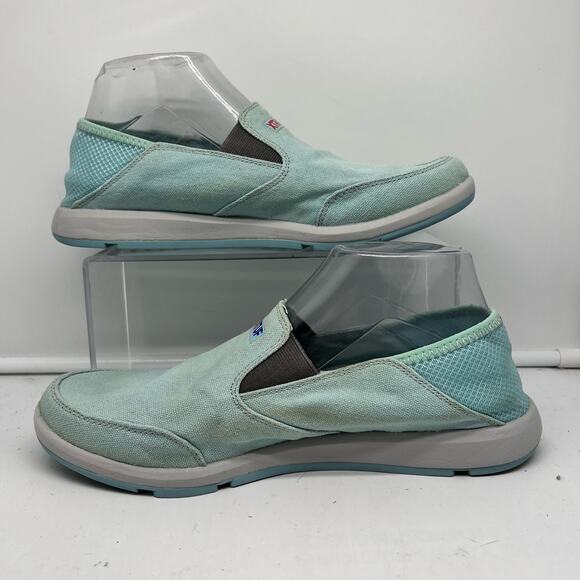 XTRATUF Shoes Womens 9.5 Sheng Fu Deck Slip Resistant Turquoise Blue Loafers - Picture 2 of 9